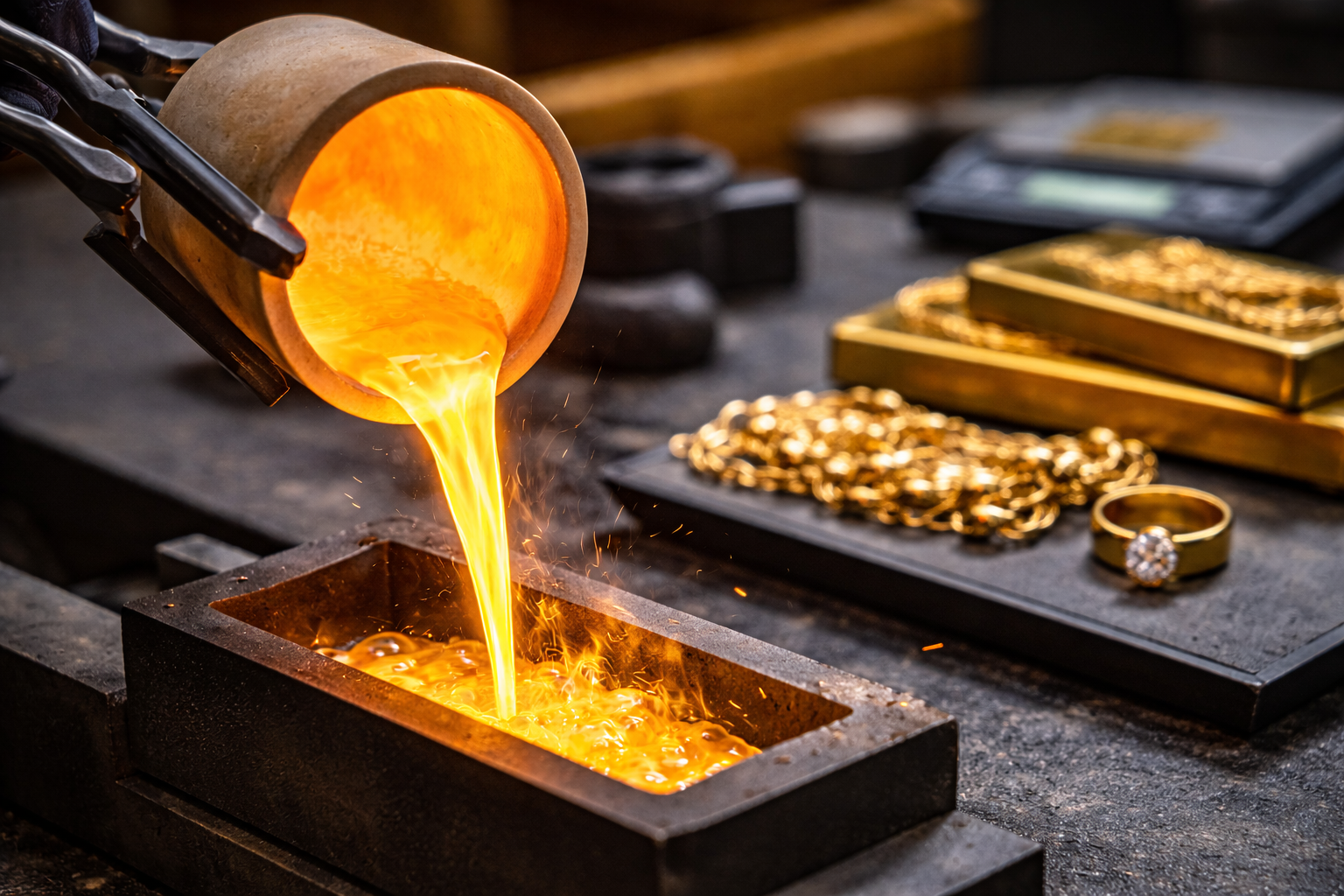 La fonte et la transformation de l’or